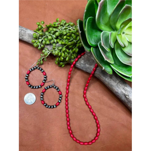 Texas True Threads lubbock necklace in red