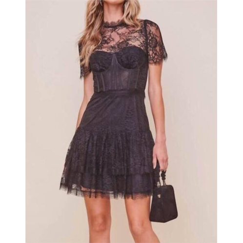 ASTR leilani lace bustier mini dress in black