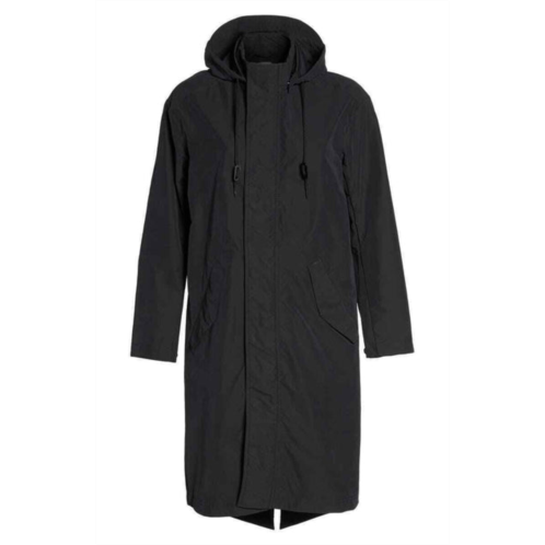Nike lab essentials womens black long sleeve full zip parka jacket small ntf153
