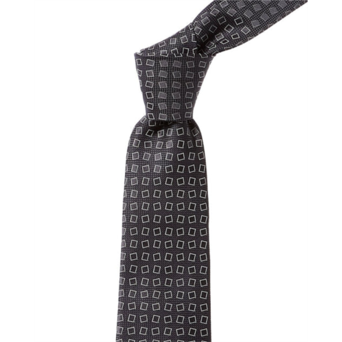 Canali grey squares silk tie