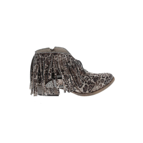 Very G billie animal print with fringe booties in leopard print