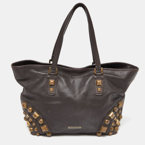 Burberry studded leather shopper tote
