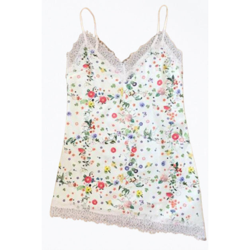 ONLY HEARTS marianne floral organic cotton asymmetric slip in white floral