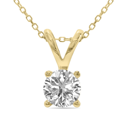 SSELECTS igi certified 3/4 carat lab grown diamond solitaire pendant in 14k yellow gold