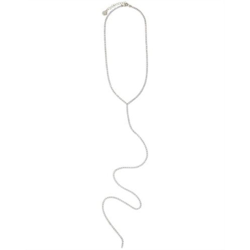 Cloverpost ryan 14k plated cz tennis lariat necklace