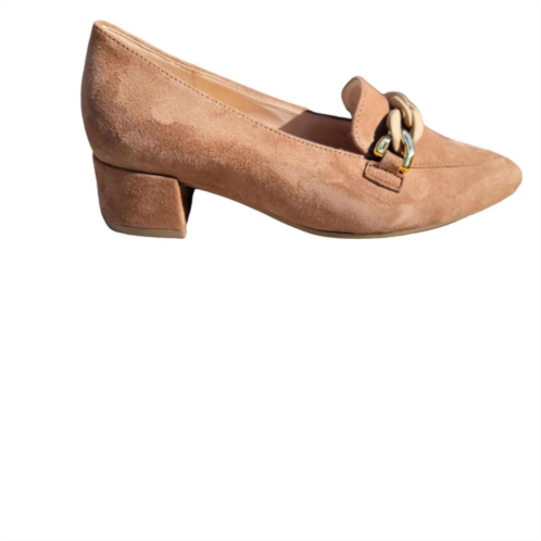 GABOR womens loafers in taupe w/ gold link