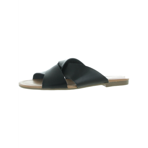 Sugar olena womens faux leather slip on flat sandals