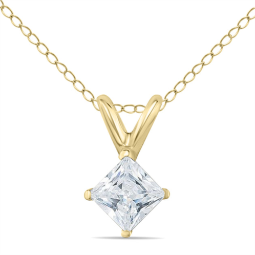 SSELECTS 1/5 carat princess diamond solitaire pendant in 14k