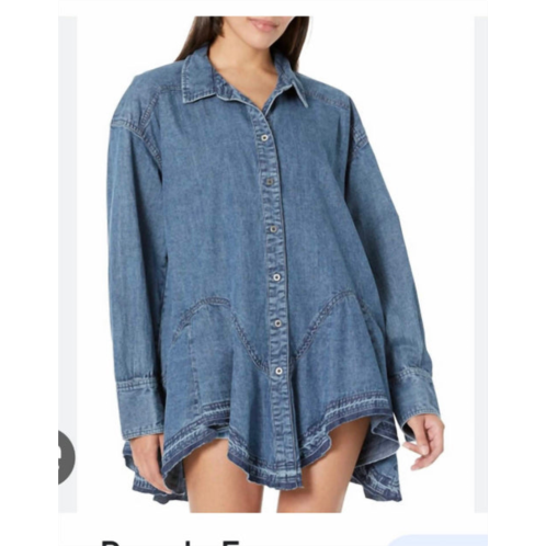 Free People denim button-down tunic in blue