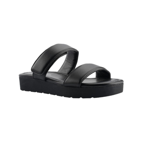 Marc Fisher kina womens faux leather slip on slide sandals