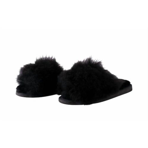 Shepherd of Sweden womens tessan sheepskin slippers in black