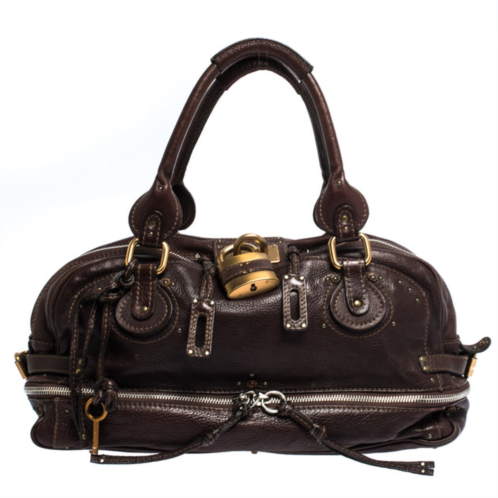 Chloe dark leather paddington zipped satchel