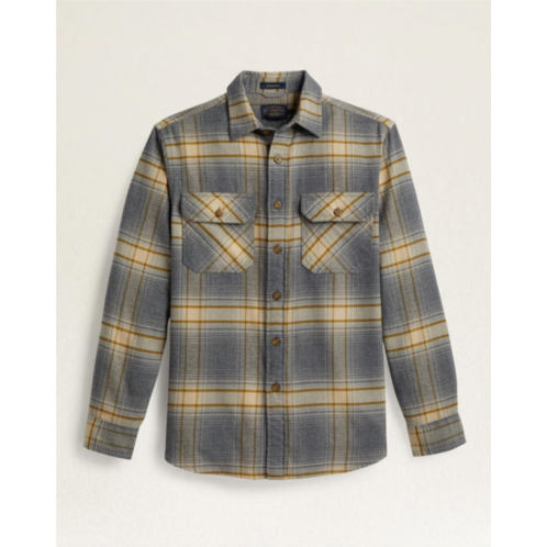 PENDLETON burnside flannel shirt in tan/oxford/olive plaid