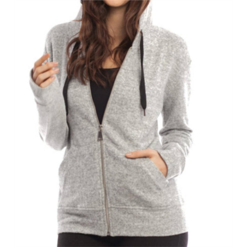 French kyss kourtney kashmira zip-up hooded sweatshirt in gray
