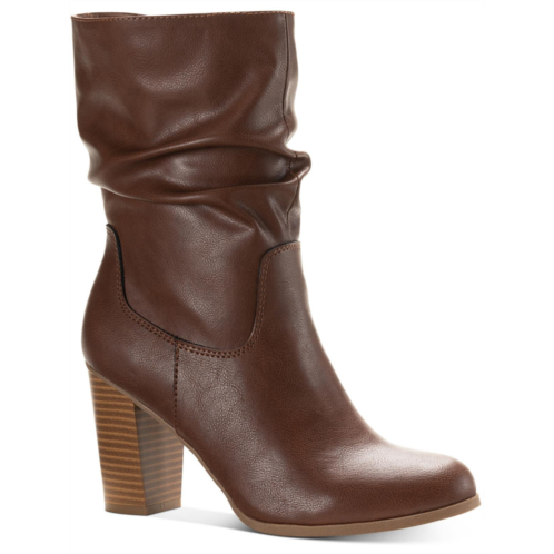 Style & Co. saraa slouch womens faux leather block heel mid-calf boots