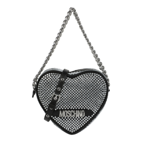 Moschino crystal-embellished heart shape shoulder bag