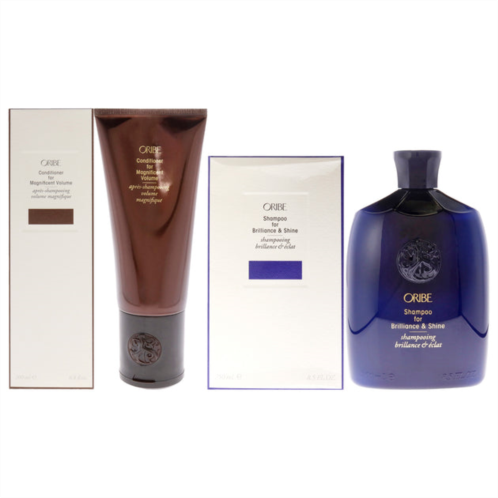 Oribe conditioner for magnificent volume and shampoo for brillianceshine kit by for unisex - 2 pc kit 6.8oz conditioner, 8.5oz shampoo
