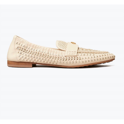 TORY BURCH woven ballet loafer in brie / spark gold / brie