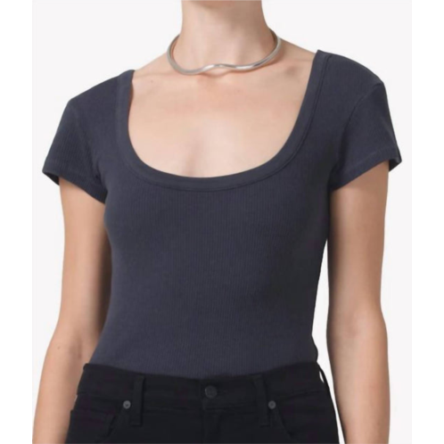 Citizens of Humanity lima scoop neck top in charcoal