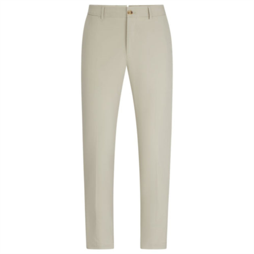 BOSS slim-fit trousers in cotton, silk and stretch
