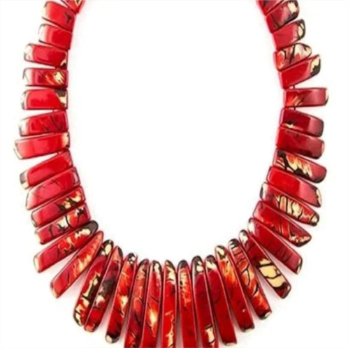 Tagua Jewelry amazon necklace in red