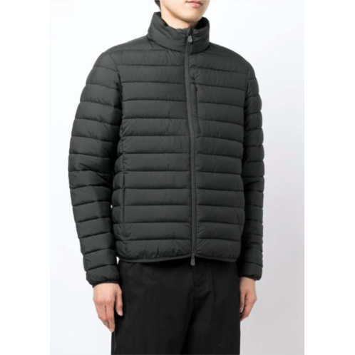 SAVE THE DUCK mens erion quilted zip up puffer coat jacket in black