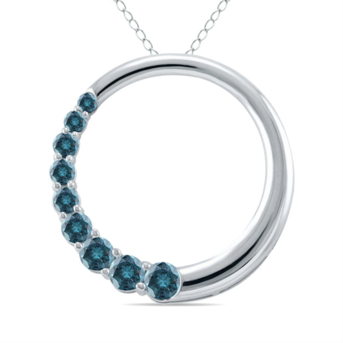SSELECTS 1 ctw 9 stone genuine diamond circle pendant in 10k