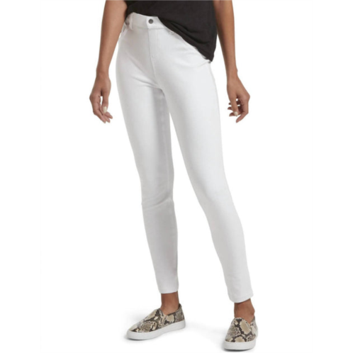 HUE womens ultra soft high waist curvy denim leggings in white