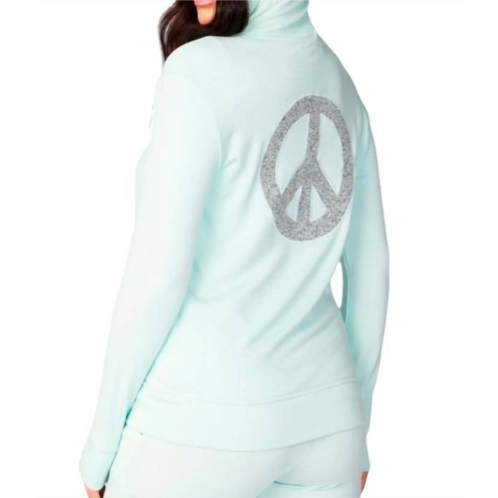 French kyss zip peace hoodie in mist