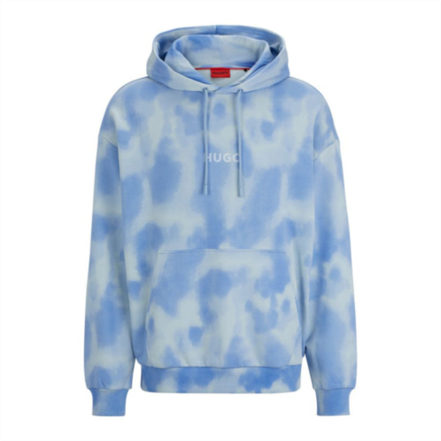 HUGO oversize-fit hoodie in cotton with seasonal print
