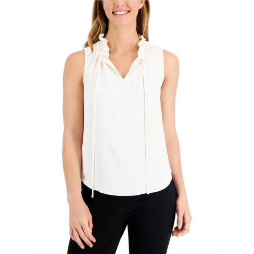 Anne Klein womens sleeveless split neck blouse
