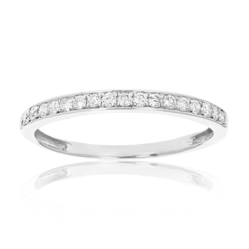 Vir Jewels 1/4 cttw round diamond wedding band 14k white gold bridal ring prong size 7.5