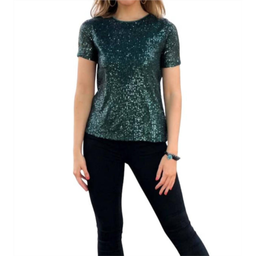 Hannah & Gracie sequin top in green