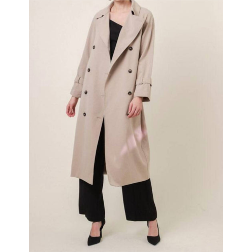 Line and dot peyton trench coat in taupe