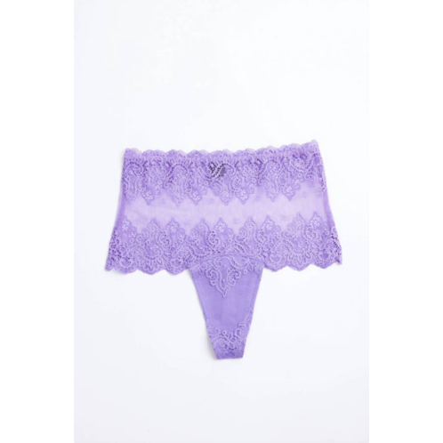 ONLY HEARTS so fine lace high cut thong in violet