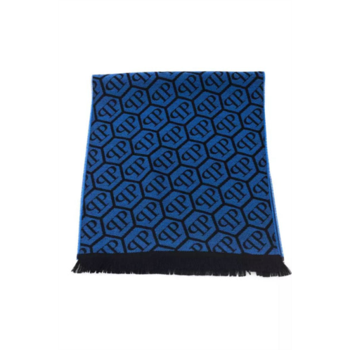 Philipp Plein elegant monogram fringed mens scarf