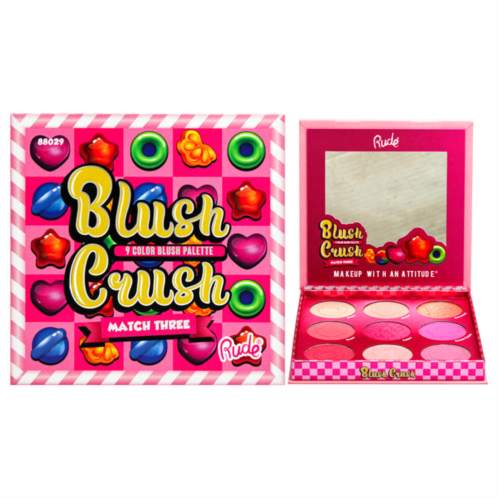 Rude Cosmetics blush crush 9 color blush palette - match three by for women - 0.67 oz blush