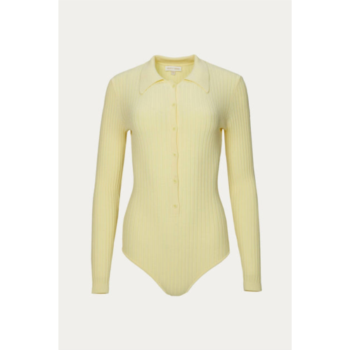 RONNY KOBO cyndie knit bodysuit in pale yellow