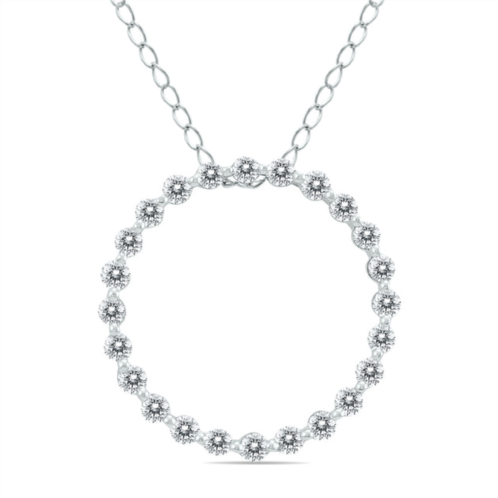 SSELECTS 1/4 carat tw diamond circle pendant in 14k