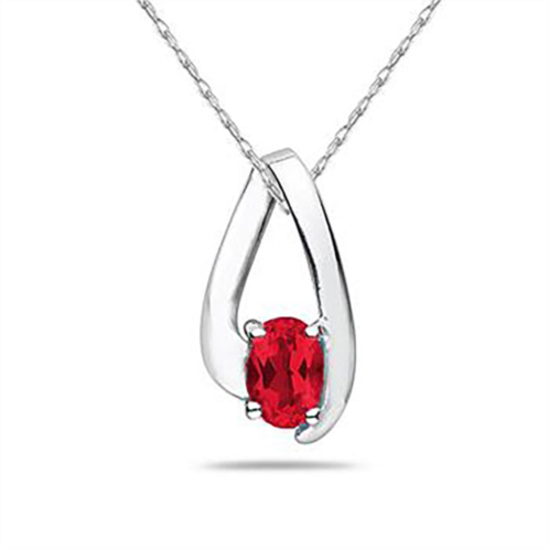 SSELECTS all natural ruby loop pendant necklace in 10k
