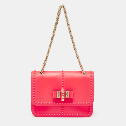 Christian Louboutin neon matte and patent leather sweet charity shoulder bag