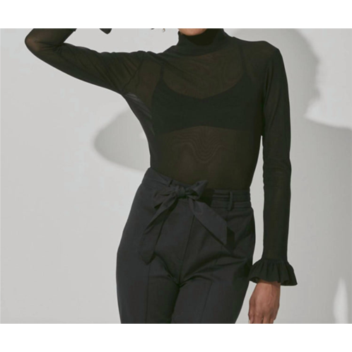 Cleobella melanie semi-sheer mesh bodysuit in black