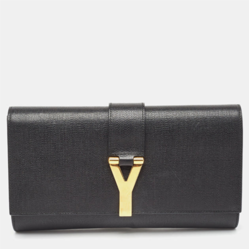 Yves Saint Laurent leather y-ligne clutch