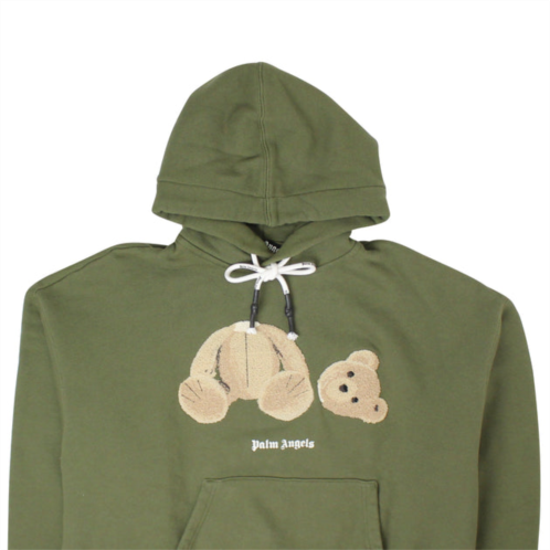 Palm Angels military brown spray bear hoodie