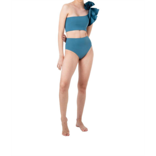 Maygel Coronel procida two piece ruffled swimsuit in blue