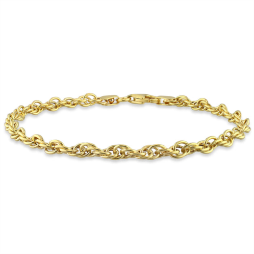 Mimi & Max 3.7mm singapore chain bracelet in yellow silver-7.5 in