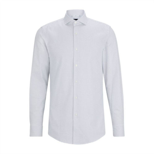 BOSS slim-fit shirt in printed oxford stretch cotton