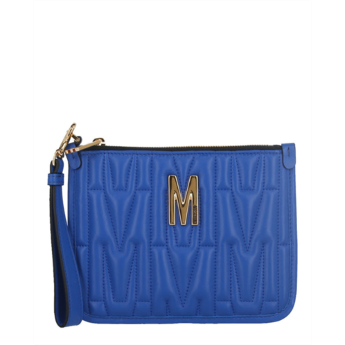 Moschino quilted logo wristlet