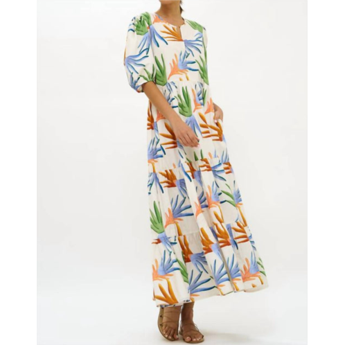 Oliphant puff sleeve maxi dress in floral