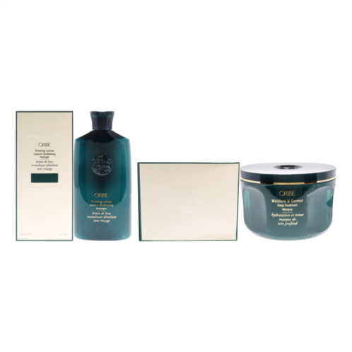 Oribe moisture and control deep treatment masque and priming lotion leave-in conditioning detangler kit by for unisex - 2 pc kit 8.5oz masque, 8.5oz detangler
